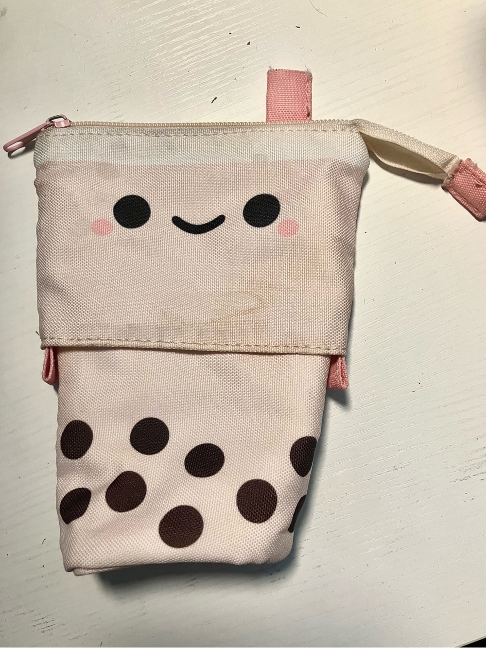 Pink Bubble Tea Zip Pouch - Cute Sip Design